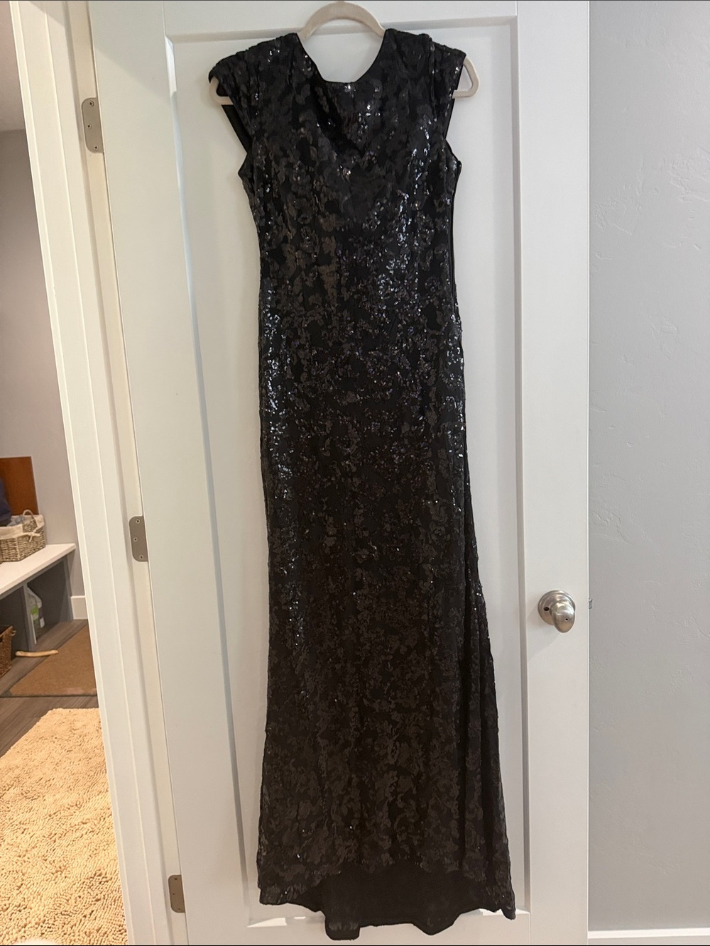Calvin Klein Black Sequin Maxi Dress
